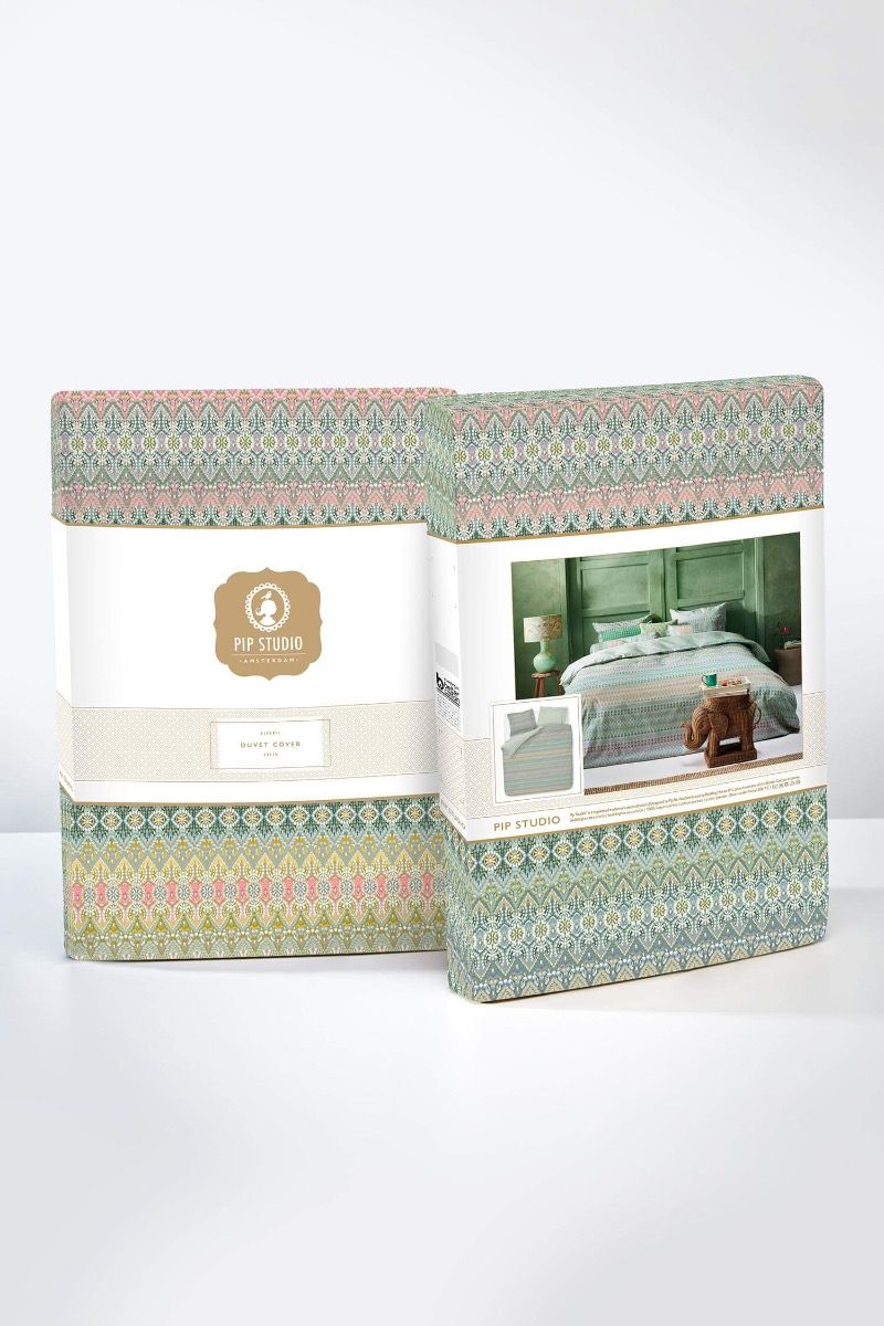 Pip Studio Ashanti Green – Παπλωματοθήκη 220×260 cm + 2 Μαξιλαροθήκες