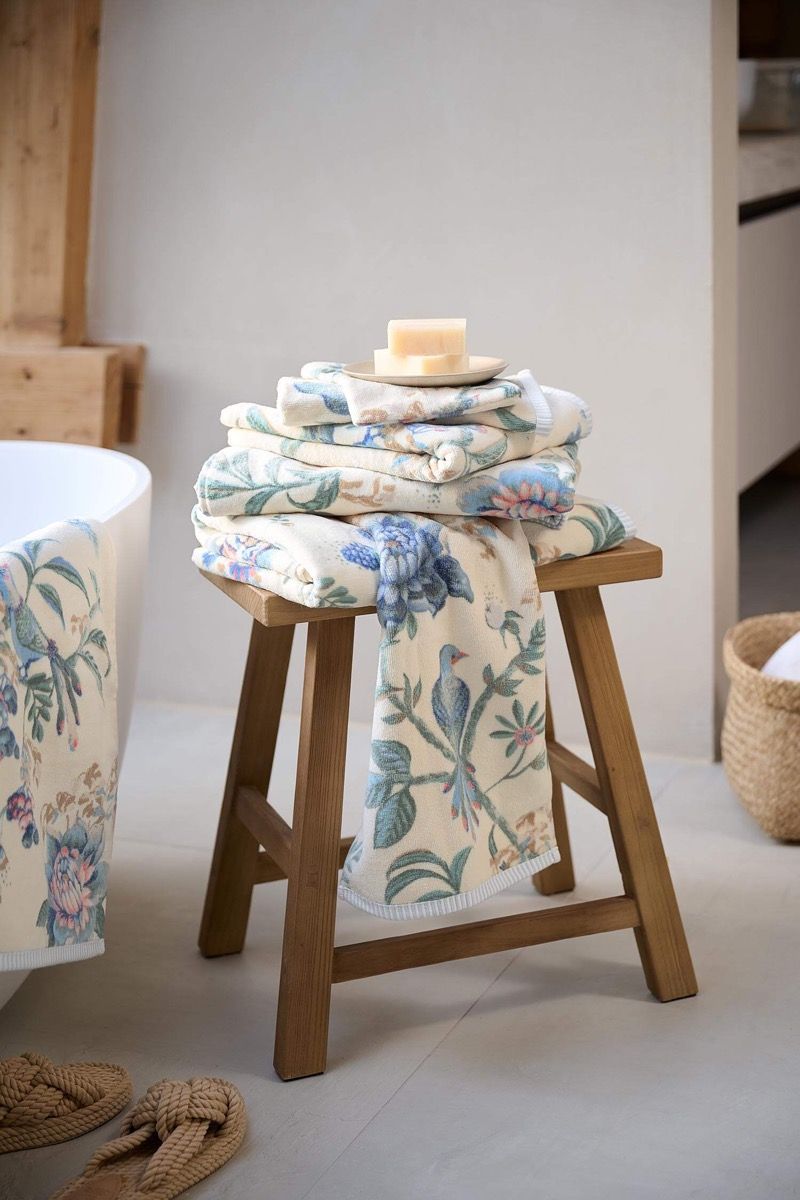 Pip Studio Secret Garden White/Blue – Σετ Μπουρνούζι & Πετσέτες (4 τεμαχίων)