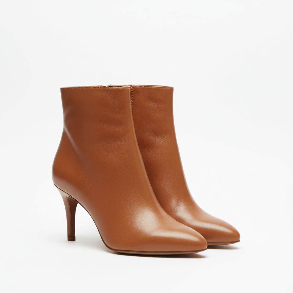 Leather Ankle Boots Camel