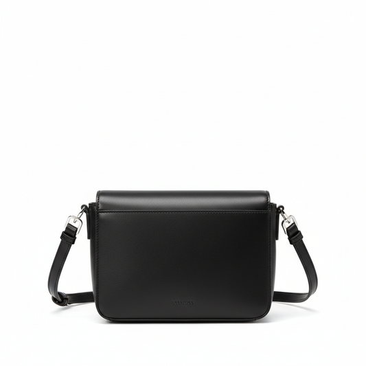 Leather Crossbody Bag Black - Side View
