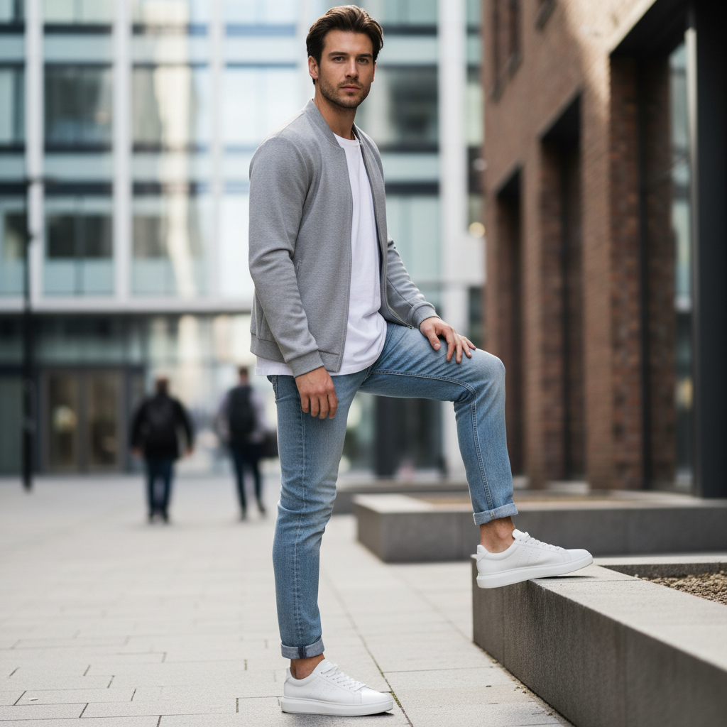 Classic White Leather Sneakers - Lifestyle