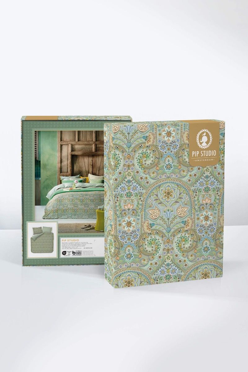 Pip Studio Kikoy Green – Παπλωματοθήκη 220×260 cm + 2 Μαξιλαροθήκες