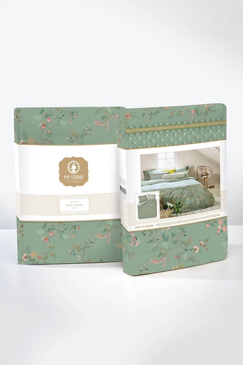 Pip Studio Kili Flower Green – Παπλωματοθήκη 220×260 cm + 2 Μαξιλαροθήκες