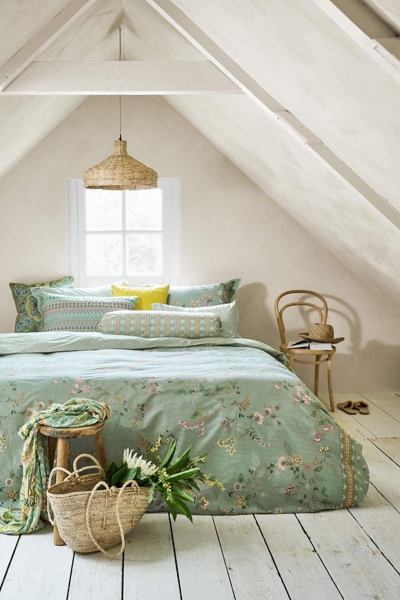 Pip Studio Kili Flower Green – Παπλωματοθήκη 220×260 cm + 2 Μαξιλαροθήκες