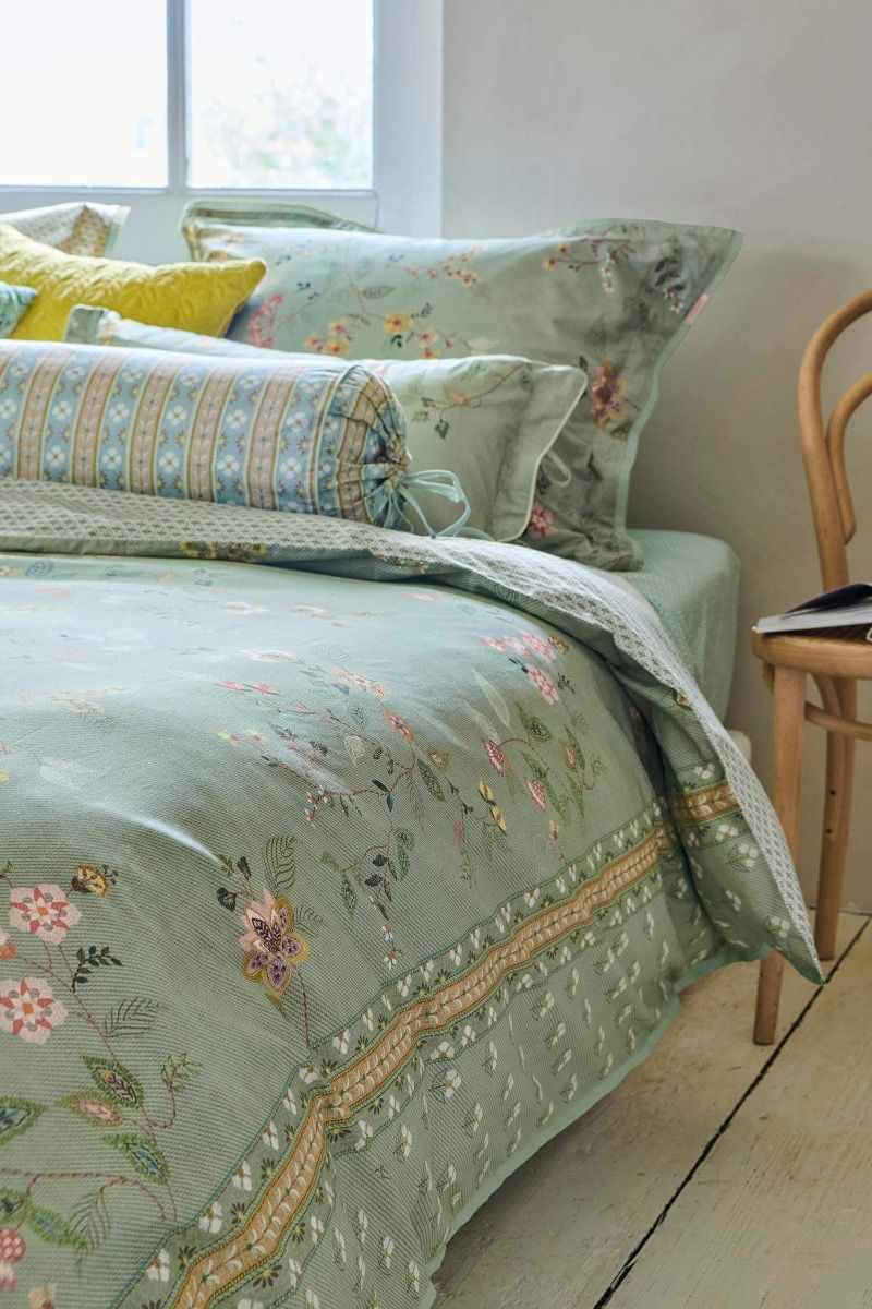 Pip Studio Kili Flower Green – Παπλωματοθήκη 220×260 cm + 2 Μαξιλαροθήκες