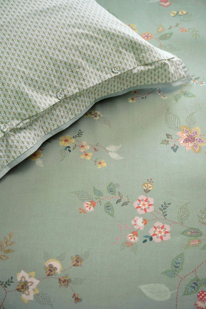 Pip Studio Kili Flower Green – Παπλωματοθήκη 220×260 cm + 2 Μαξιλαροθήκες