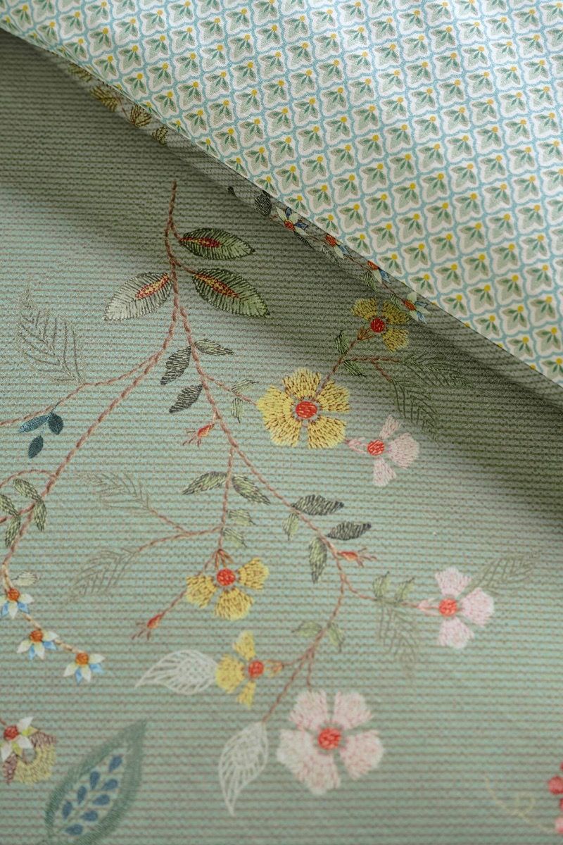 Pip Studio Kili Flower Green – Παπλωματοθήκη 220×260 cm + 2 Μαξιλαροθήκες
