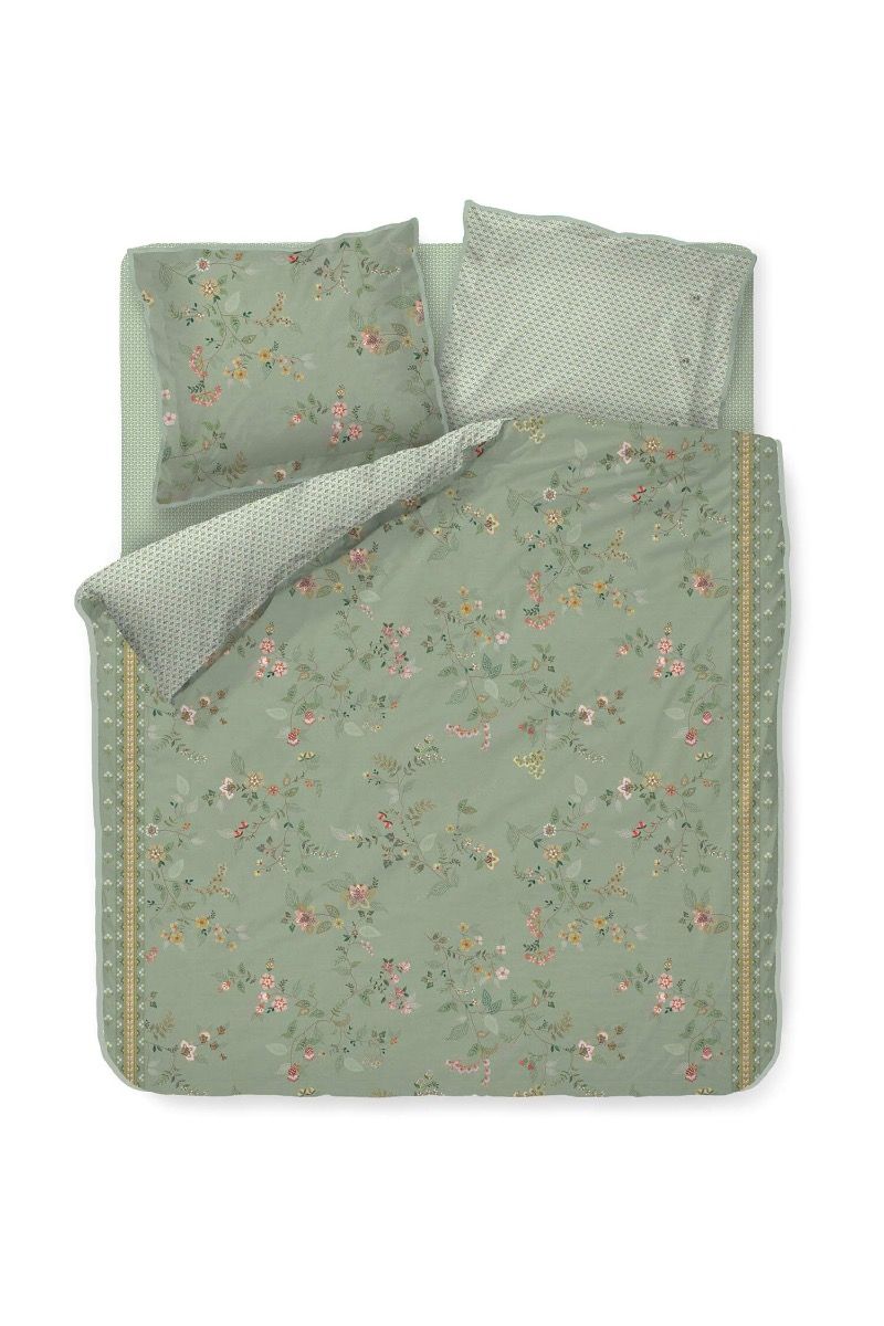 Pip Studio Kili Flower Green – Παπλωματοθήκη 220×260 cm + 2 Μαξιλαροθήκες