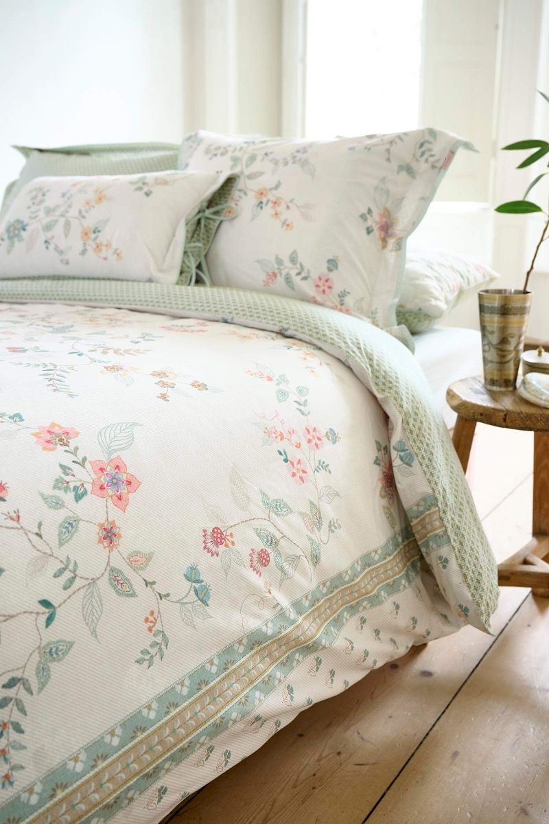 Pip Studio Kili Flower White – Παπλωματοθήκη 220×260 cm + 2 Μαξιλαροθήκες