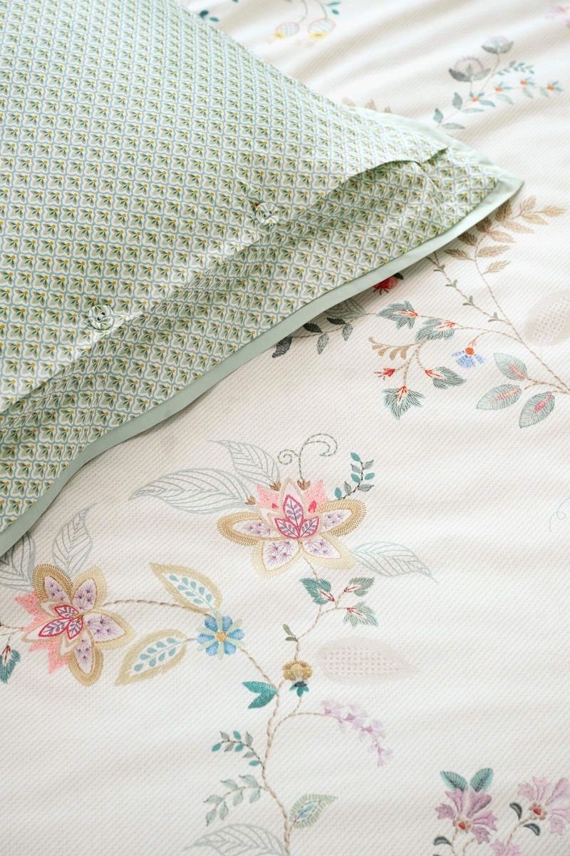 Pip Studio Kili Flower White – Παπλωματοθήκη 220×260 cm + 2 Μαξιλαροθήκες