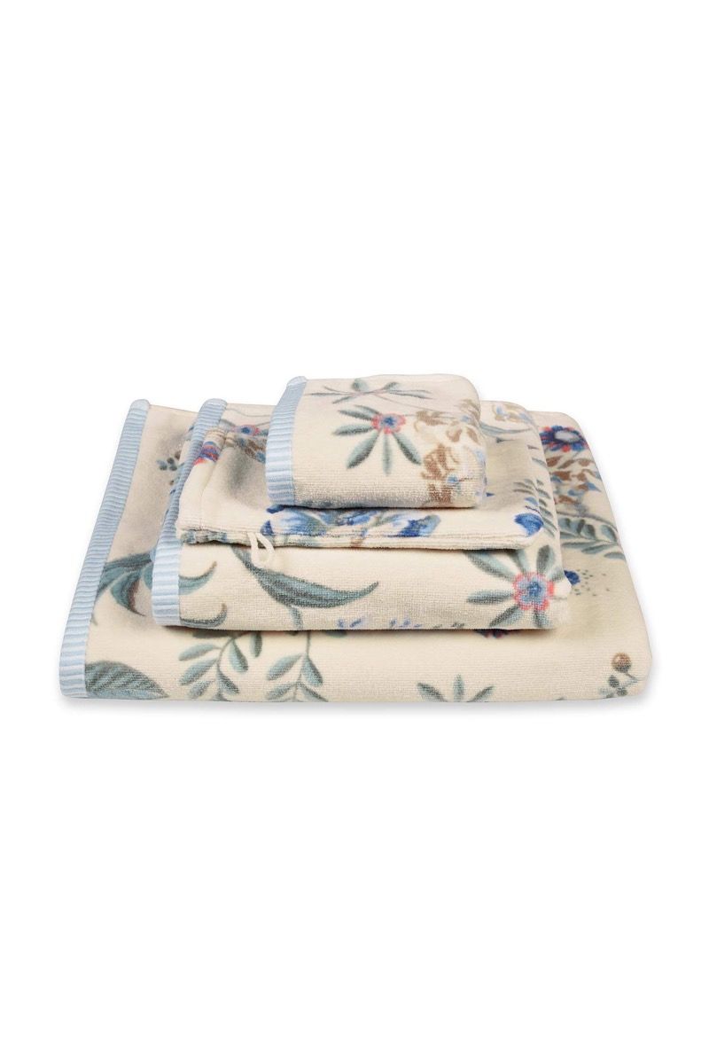 Pip Studio Secret Garden White/Blue – Σετ Μπουρνούζι & Πετσέτες (4 τεμαχίων)