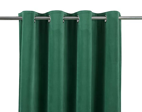 Valgreta Peacock Green Velvet Lined Eyelet Curtains – 228×228 cm (Ζεύγος)