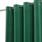 Valgreta Peacock Green Velvet Lined Eyelet Curtains – 228×228 cm (Ζεύγος)