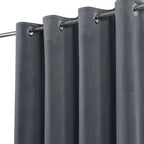 Valgreta Deep Navy Velvet Lined Eyelet Curtains – 228×228 cm (Ζεύγος)