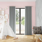 Valgreta Light Grey Velvet Lined Eyelet Curtains – Ζεύγος