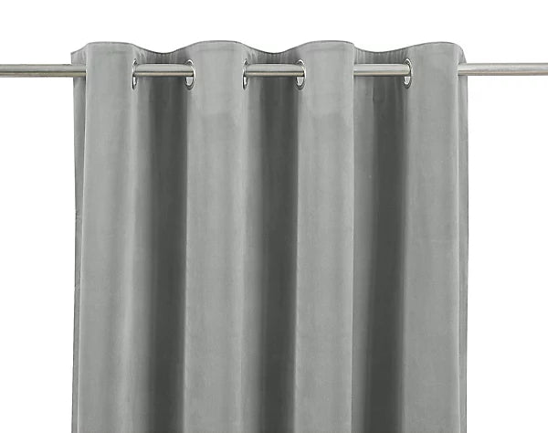 Valgreta Light Grey Velvet Lined Eyelet Curtains – Ζεύγος