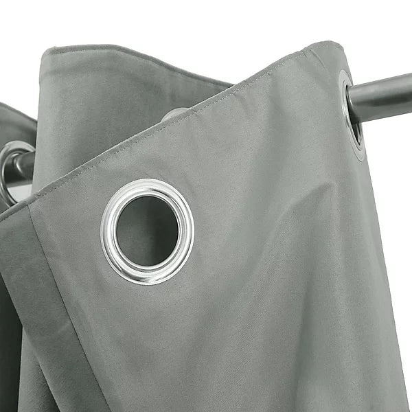 Valgreta Light Grey Velvet Lined Eyelet Curtains – Ζεύγος