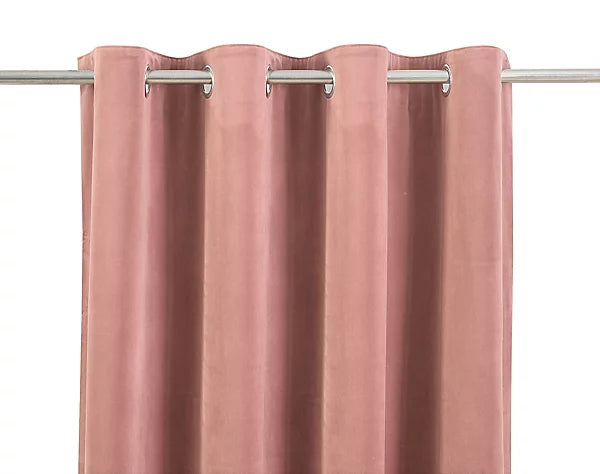 Valgreta Old Rose Velvet Lined Eyelet Curtains – 228×228 cm (Ζεύγος)