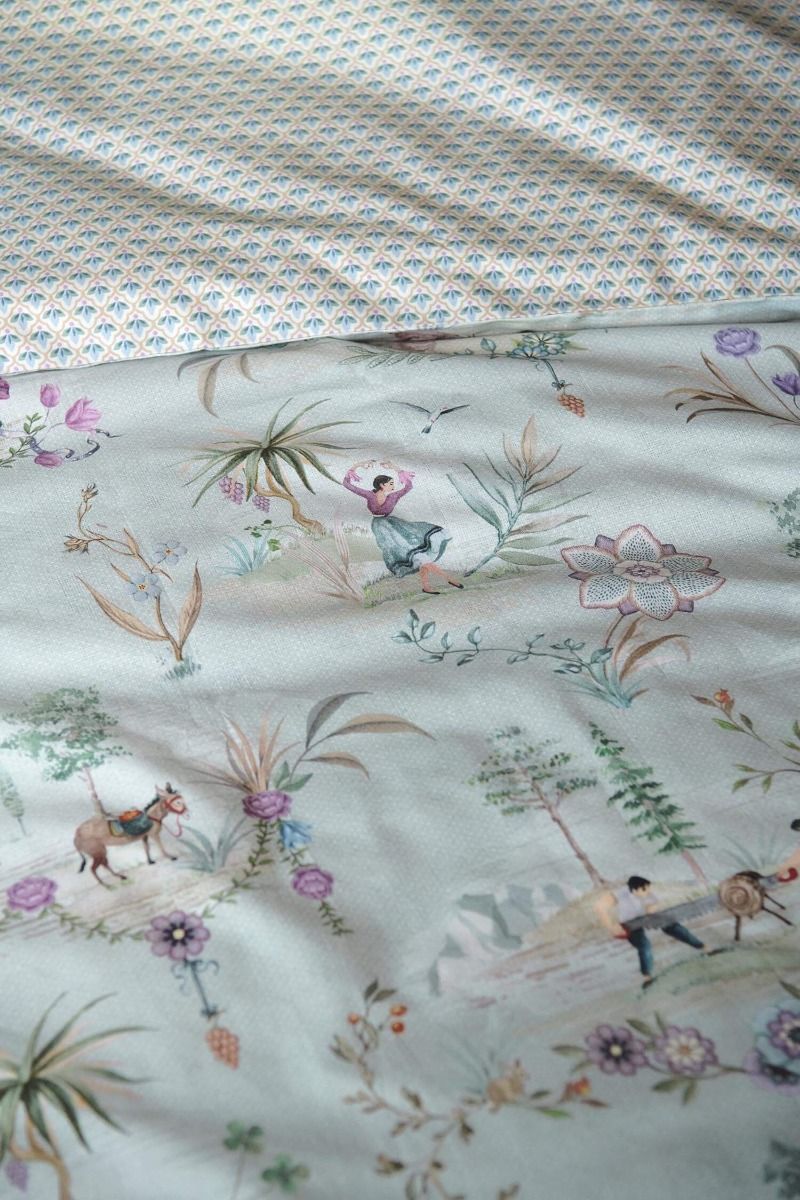 Pip Studio Zubieta Blue – Παπλωματοθήκη 260×200/220 cm (Super King) + 2 Μαξιλαροθήκες