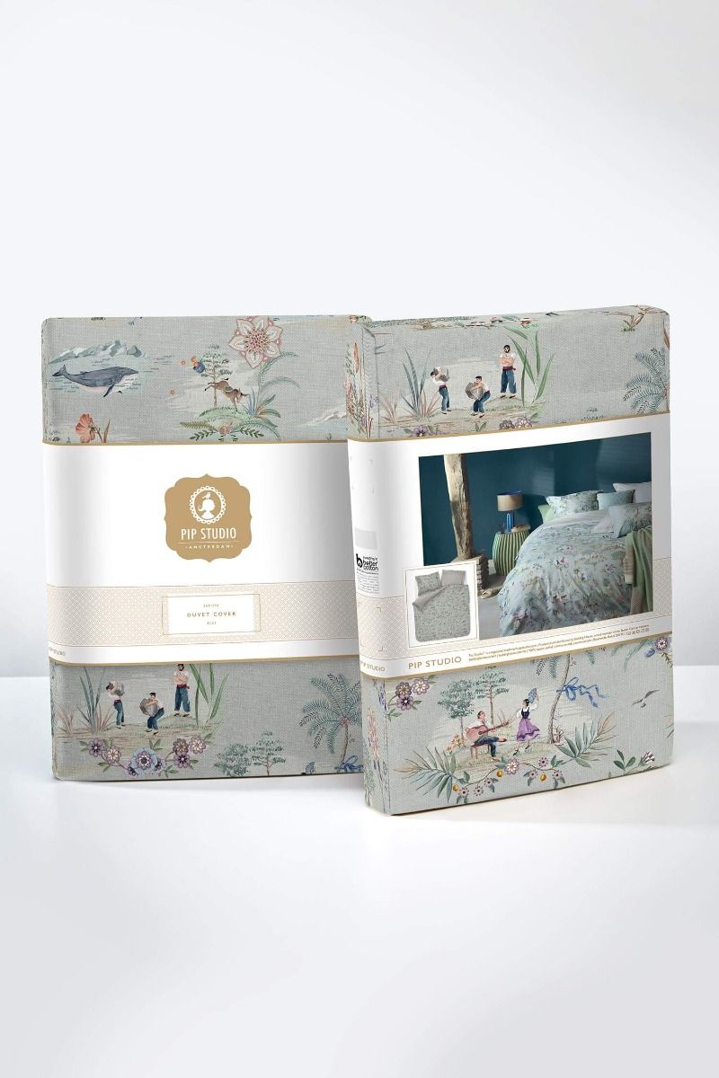 Pip Studio Zubieta Blue – Παπλωματοθήκη 260×200/220 cm (Super King) + 2 Μαξιλαροθήκες